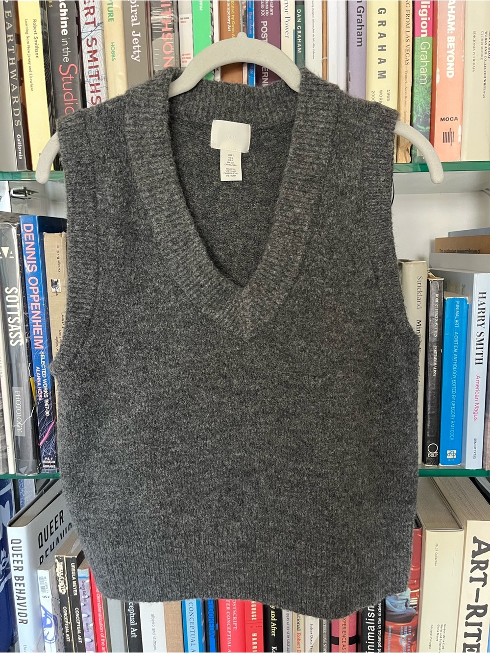 H&M Charcoal Gray Knit V-Neck Vest